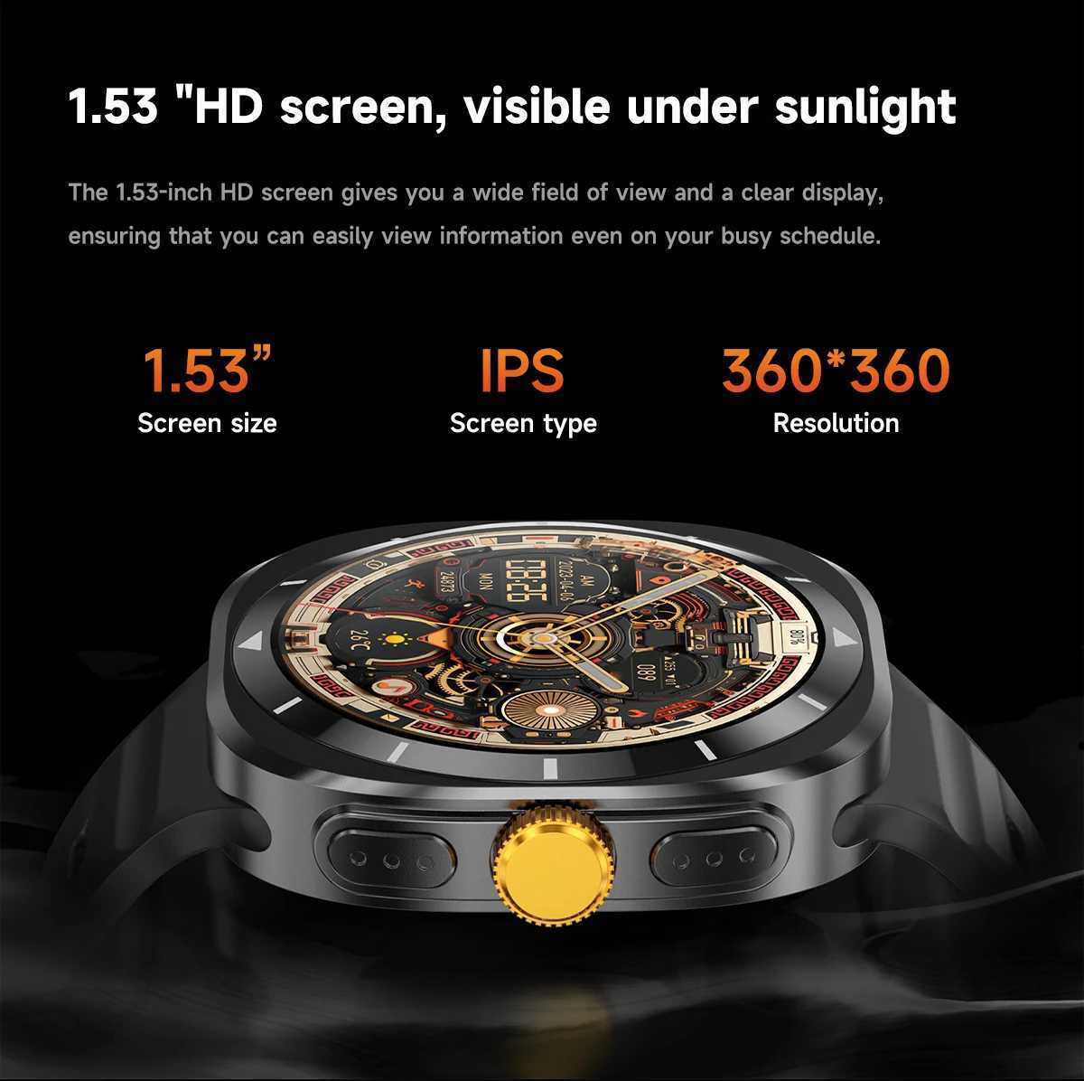 High Quality New 1.53-inch sports step count stopwatch sleep monitoring heart rate blood oxygen BT voice call smartwatch O241213