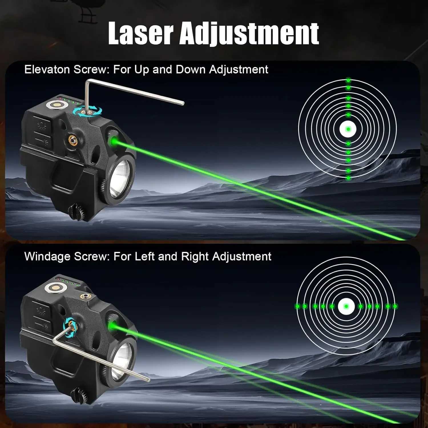 Flashlight laser sight pistol charging green dot laser sight compact laser combination with built-in lithium batteryXJ241214