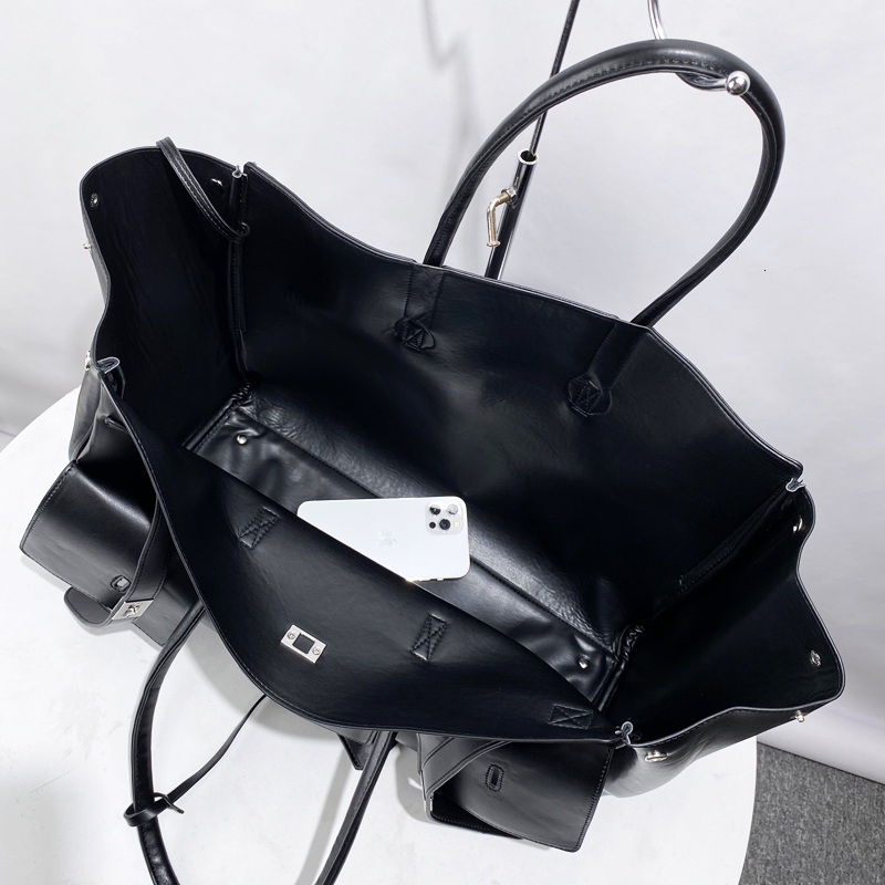 Free Custom Name Oversize Tote Bags For Women Designer Handbag Purse 2024 New In PU Lock Large Capacity Underarm Shoulder