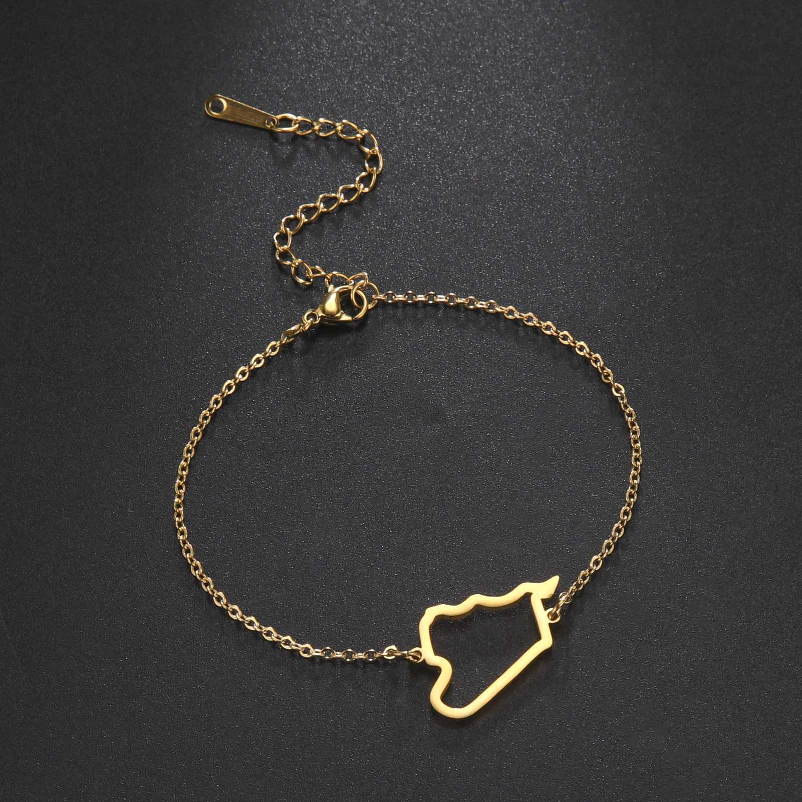 Hollow Syria M Egypt Lebanon Yemen M Bracelet Stainl Steel Gold Color Bracelet for Friend Memorial GiftXJ241214