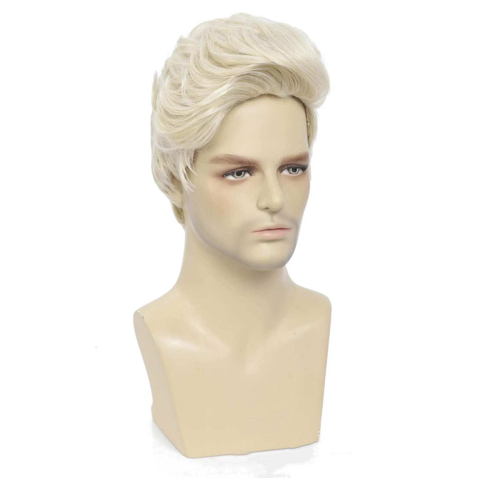 Synthetic Mens Wig Short Brown Wig Curly Haircut For Man Guys Daily Wear Natural Blonde false Hair Heat Resistant 241213