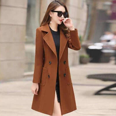 Winter Korean Version Slim Fit And Temperament, Long Waisted Women's Woolen Coat, Fashionable Quality Classic