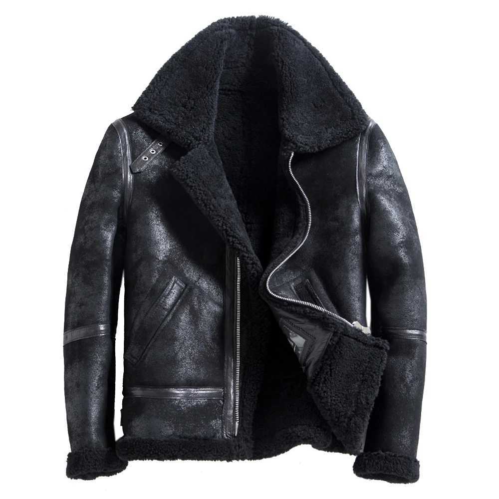 LUHAYESA detachable hooded real fur coat mens winter thick brown natural wool coat W241213