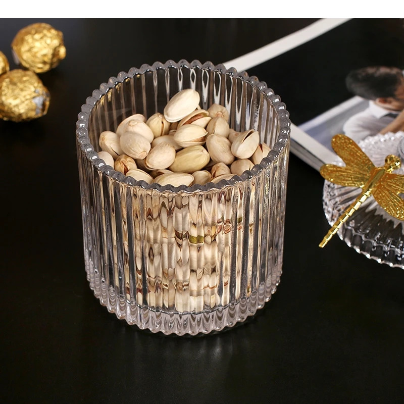 Dragonfly Decorative Storage Jar and Lid Crystal Glass Jar Candy Jar Tea Jar Cosmetics Container Jewelry Organizer Box 241213