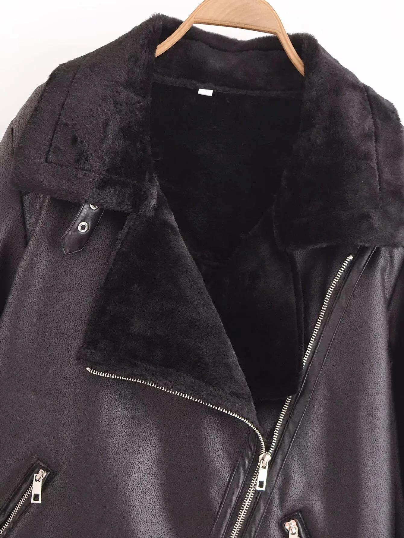 Autumn fur one-piece jacket womens sheepskin motorcycle jacket thick leather and plush wind driven motorcycle set 241210