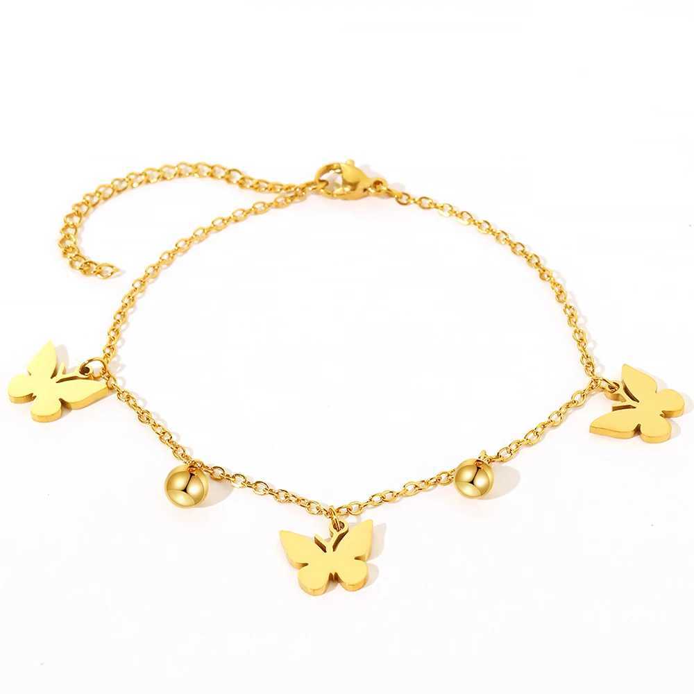 Stainl Steel Bracelet Elegance Temperament Butterfly Pendant Bead Chain Minimalist Mori Bracelet For Women Jewellery Gift NewXJ241214