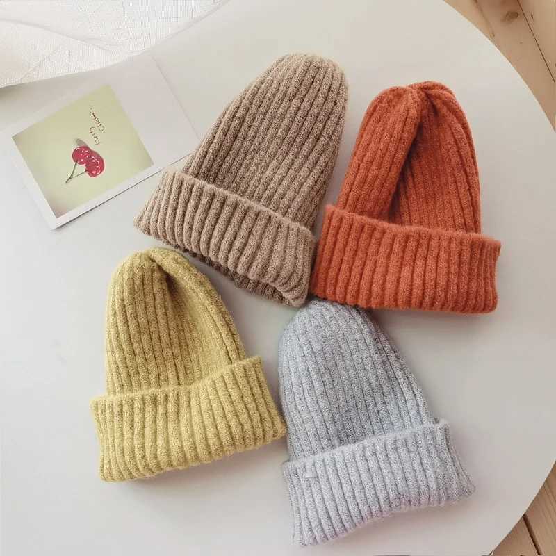 Autumn Knitted Childrens Beaver Hat Baby Knitted Hat Boys and Girls Winter Warm Hat 1-6 Years Old W241213