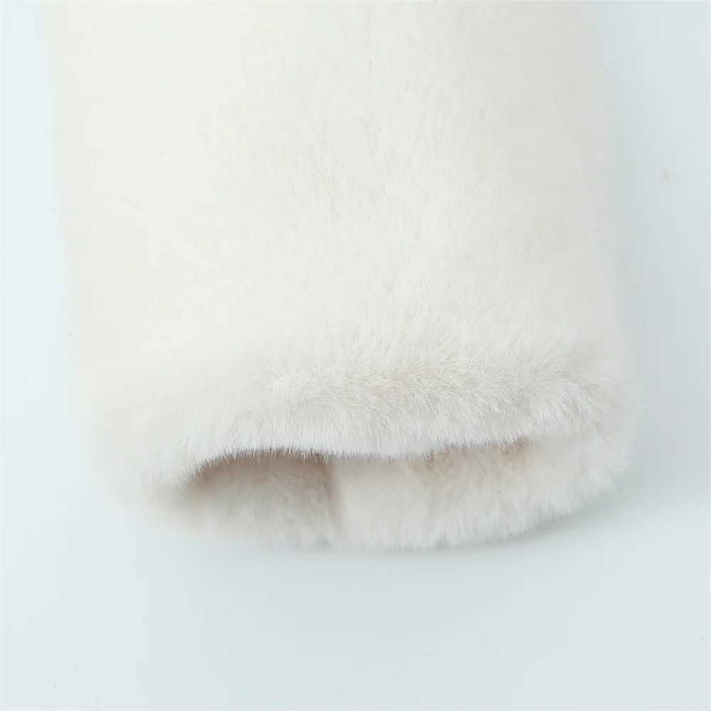 UNIZERA with belt lapel solid color medium to long plush coat autumn and winter new warm coat for women W241213