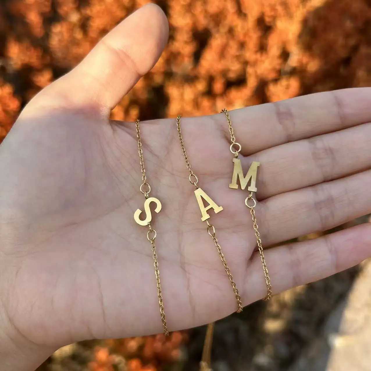 1pc Letter She Beads Thin Chain Bracelet Simple Minimalist Hand Chain Unisex Jewelry DecorationXJ241214