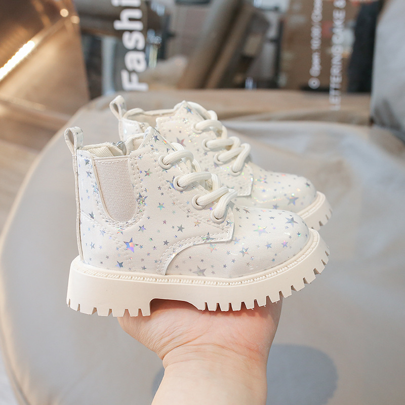 Kids Short Boots Girls Shoes New 2025 Spring Winter Soft Leather Littlesprouts Children Boots Fashion Shiny Toddler Kids Ankle Boots Size 21 - 30