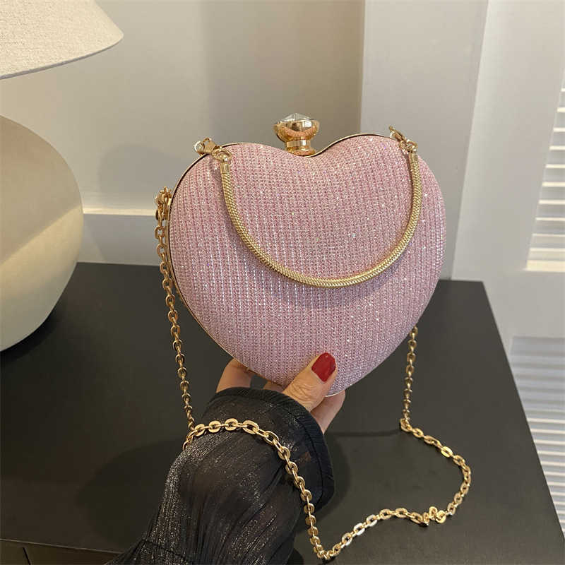 New Evening Party Bag High Quality and Texture Love Small Bag Womens Bag Versatile Chain Handbag Single Shoulder Crossbody Bag
