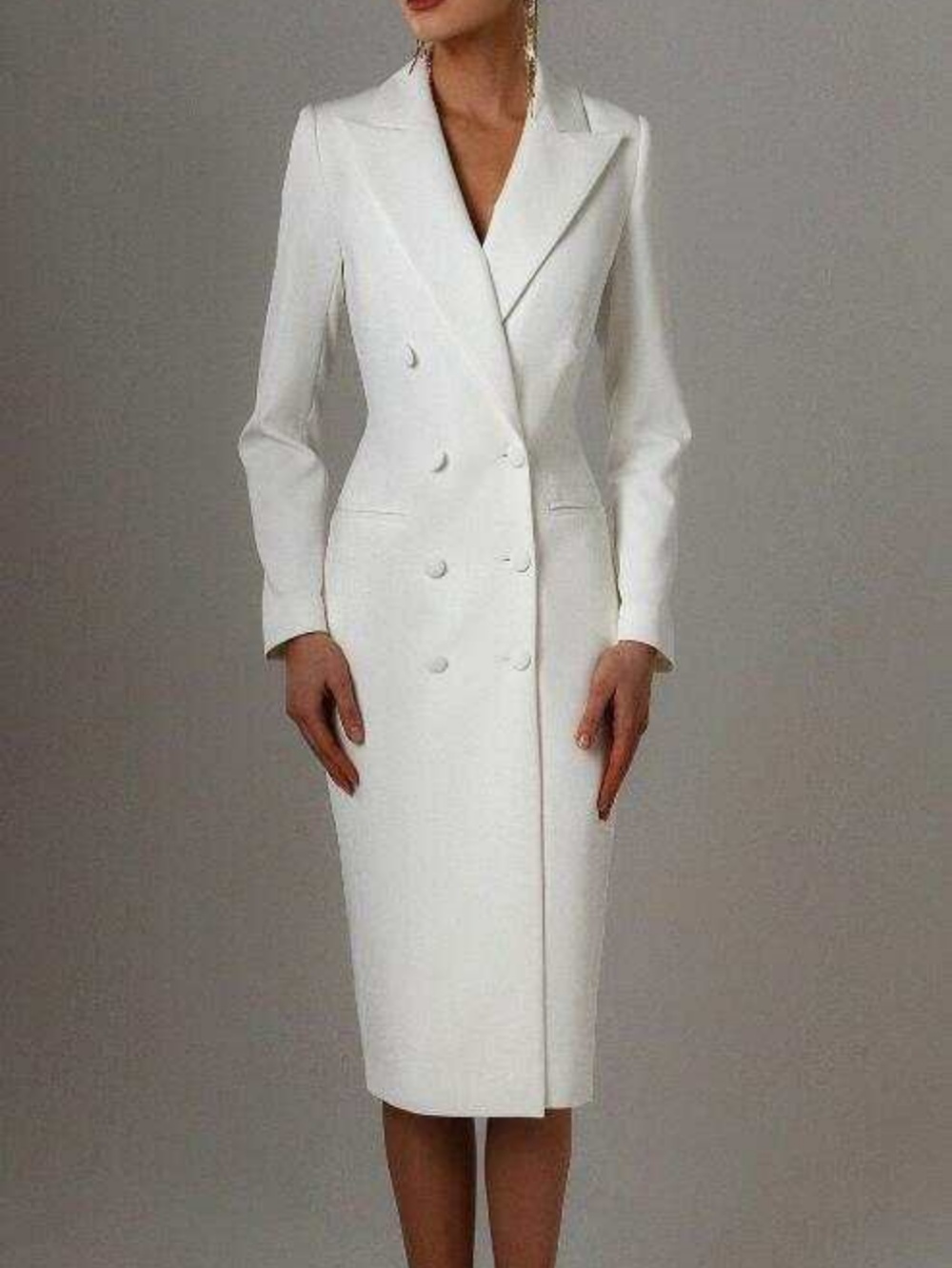 Elegant Mother Of The Bride Suits Double Breasted Peaked Lapel Long Blazer Ladies Outfits Business Prom Blazer One Piece Set Slim Fit Wedding Party Cu