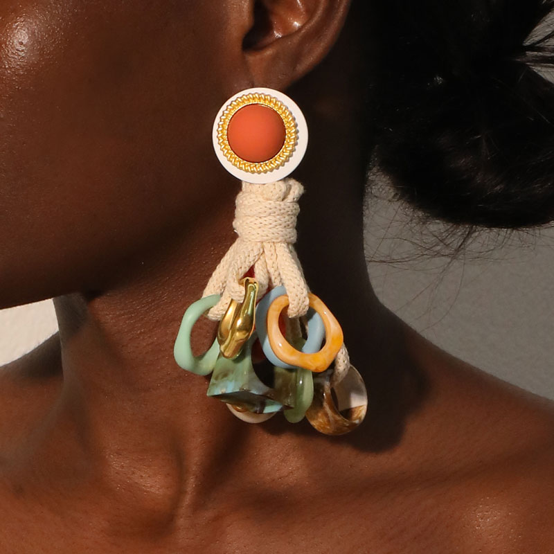 Statement Geometric accessoris&Ropes Dangle Earrings Exaggerated Earrings Handmade For Women Wedding Party Jewelry