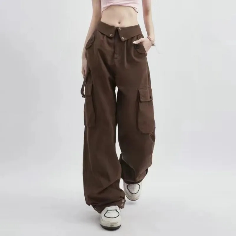 Womens Autumn Vintage Hollow Stripe Long Sleeved KnitwearStrapCargo Pants Suit Korean Elegant Sweater Trousers Matching Set 241203