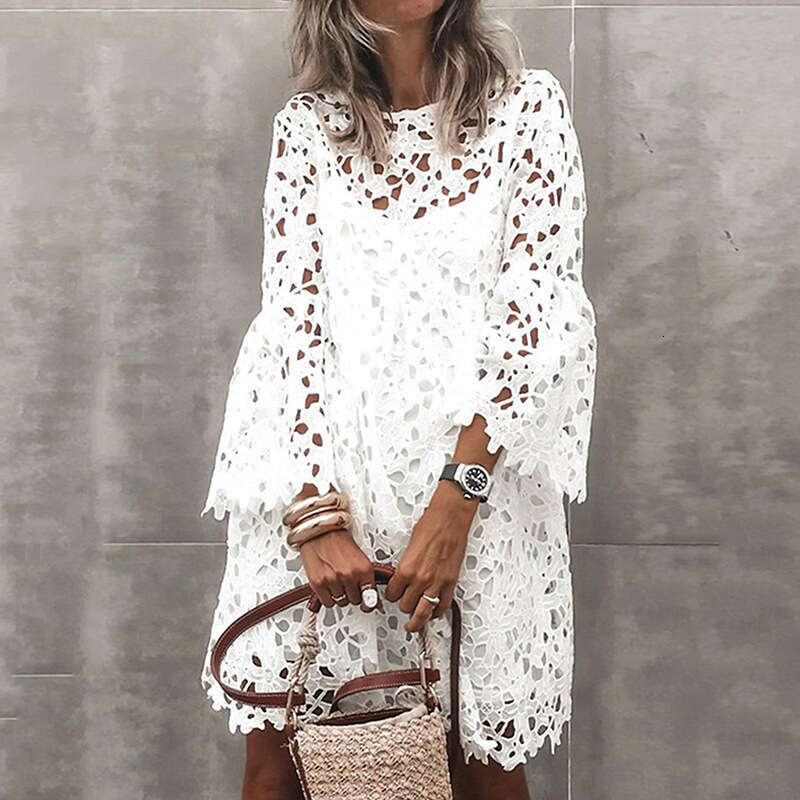 Summer New European And American Women's Dress, Ethnic Lace Wer Temperament, Small Fragrant Style Dress