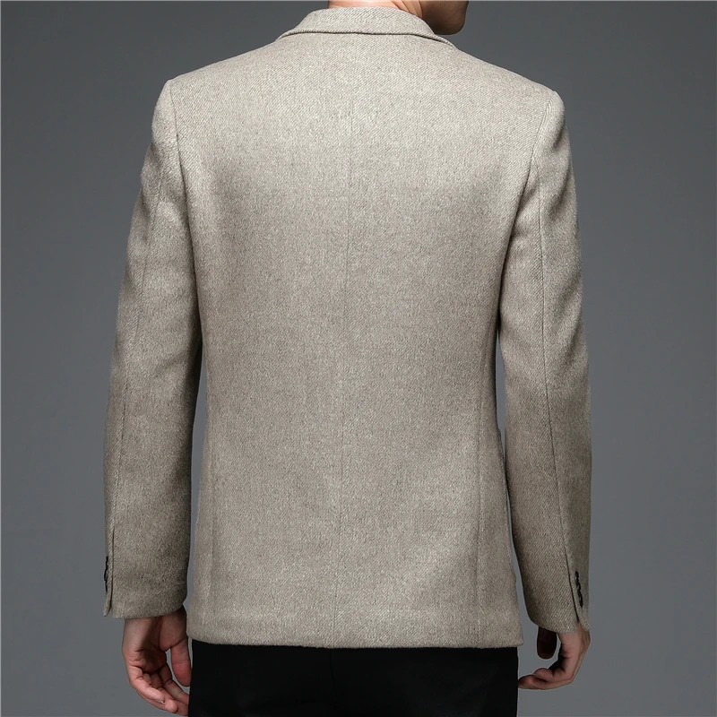 Autumn and Winter Suit Middleaged Mens Fashion Casual Classic Wool Jacket Single Slim Blazer Clothing 241211