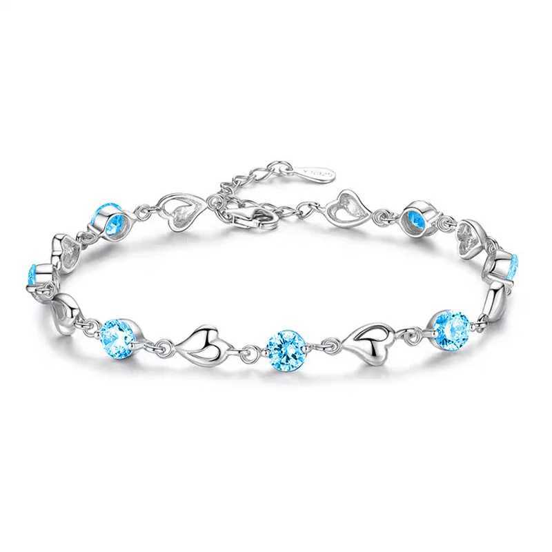 Silver Plated Purple Dazzling Cubic Zirconi Bracelets for Women Girls Fashion Luxury Party Wedding Accories Jewelry GiftsXJ241214