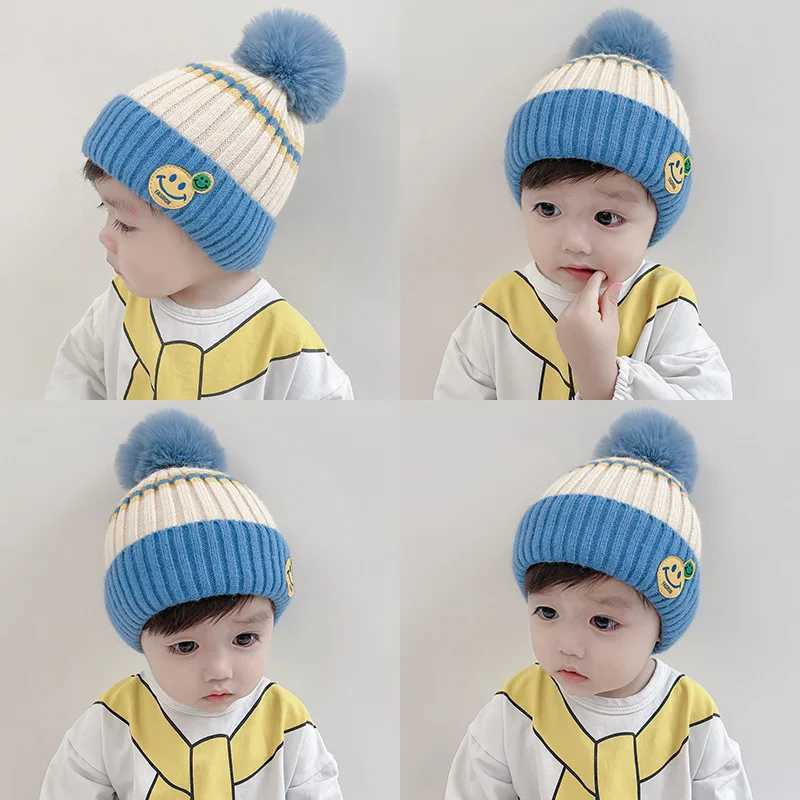 Baby Hat Winter Cute Baby Wool Hat Ear Warm Knit Fall and Winter Boys and Girls Childrens Pullover Hat W241213