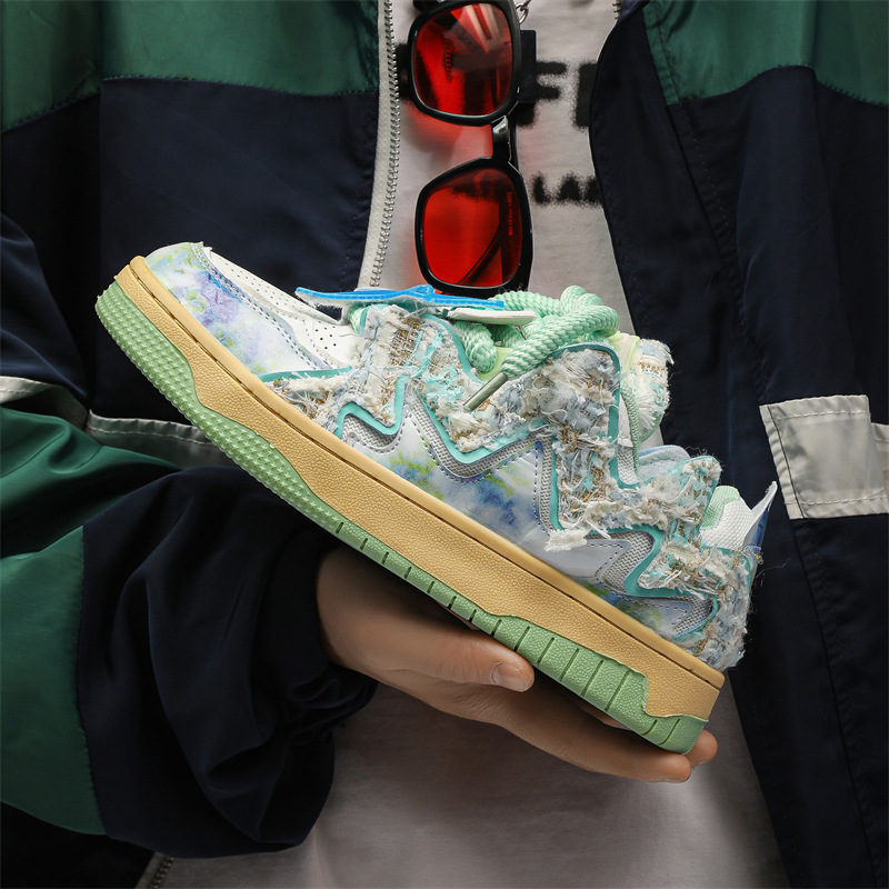 Men Women Casual Shoes:Fashion Design Sense Versatile Couple Shoes Thick Sole Leisure Style,Green/Light Green/Purple,Free shipping