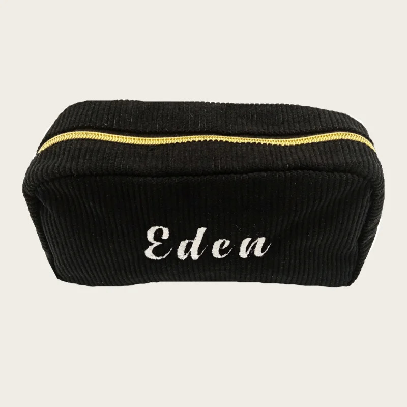 Personalized makeup bag named Corduroy bridal makeup bag travel multifunctional womens toilet customized storage bag 241212