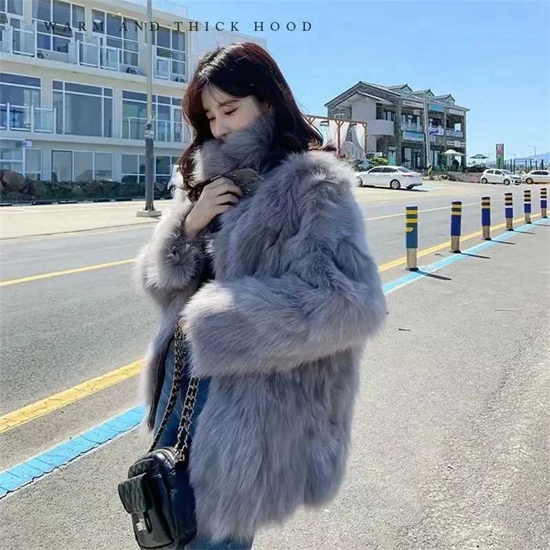 4XL 2024 Winter Quilted New Wool Grass Coat One Piece Fur Coat Womens Thick Jacket Womens Long Fur Coat X241214