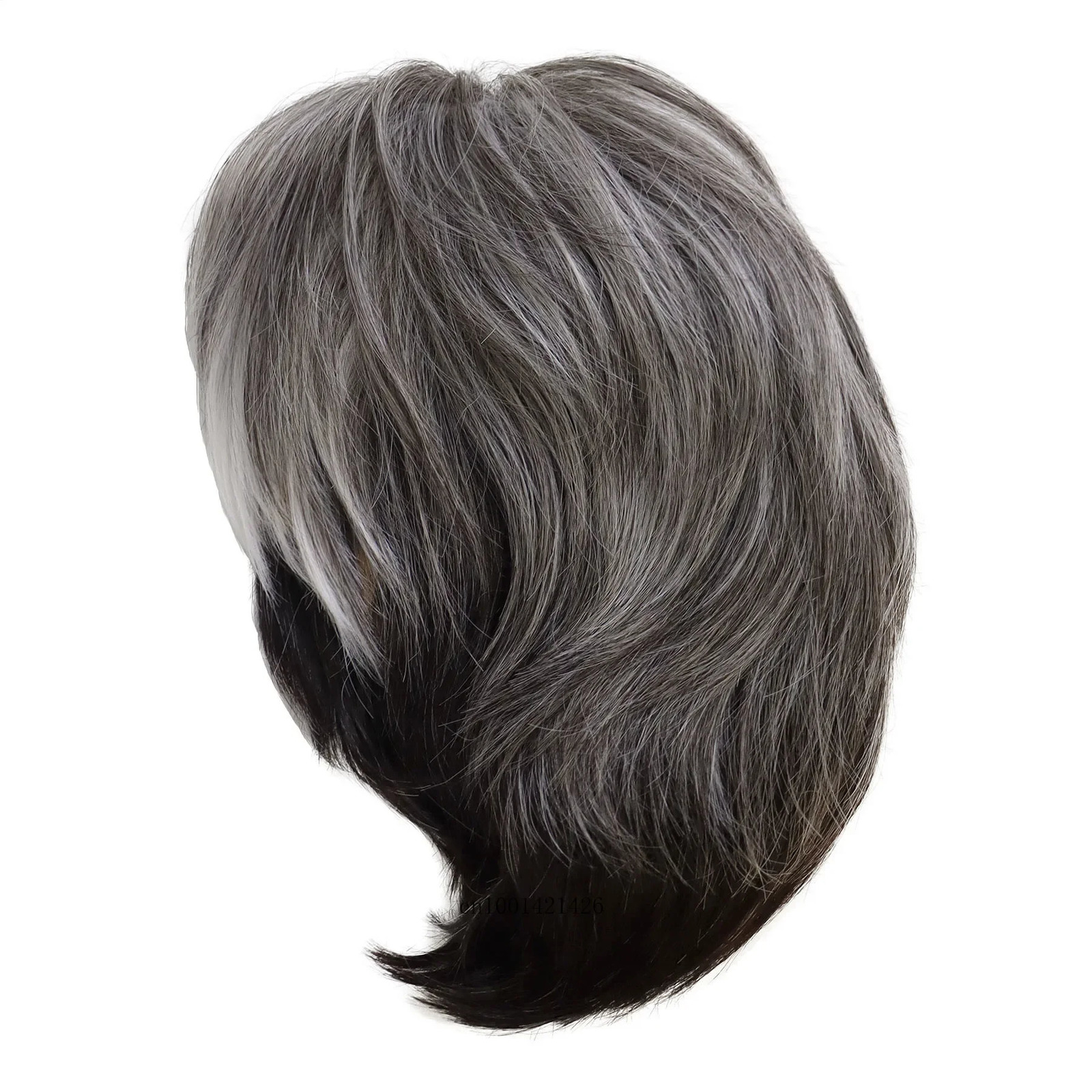 Synthetic Hair Grey Mixed Wig with Bangs Short Haircuts Old Male Guys Wigs for Men Natural Grandpa Style Costume Party Halloween 241213