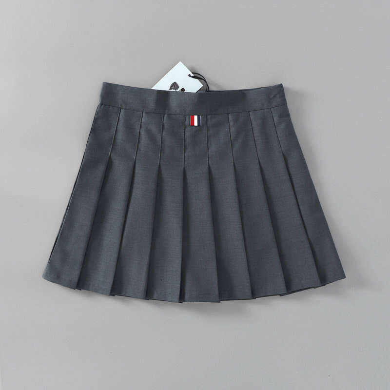 College age reducing high slimming back waist woven pleated women's summer anti slip A-e short skirt 2024 new style chic and elegant clothing