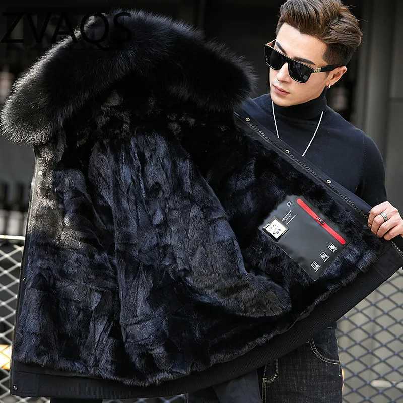 2024 New Winter Jacket Mens Parka Mink Fur Liner Fox Fur Collar Rabbit Fur Sleeve Thickened Warm Clothing Male Clothes Casaco F W241213