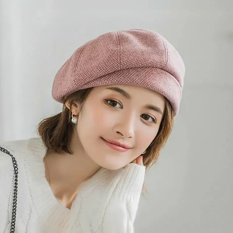 Women Warm Fashion Beret Cotton Wool Hats Winter Womens Beret Cap Head Decoration Accessories for Women 241214