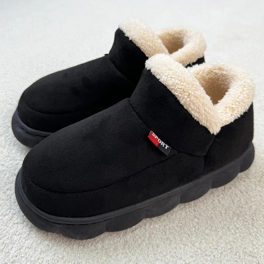 Winter Fuzzy Men Shoes Fashion Fluffy House Outdoor Antiskid Warm Classic Platform Fur Padded Shoe 241214