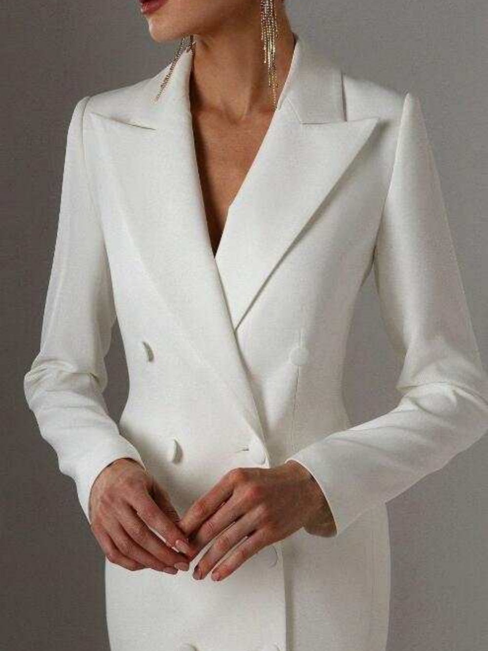 Elegant Mother Of The Bride Suits Double Breasted Peaked Lapel Long Blazer Ladies Outfits Business Prom Blazer One Piece Set Slim Fit Wedding Party Cu