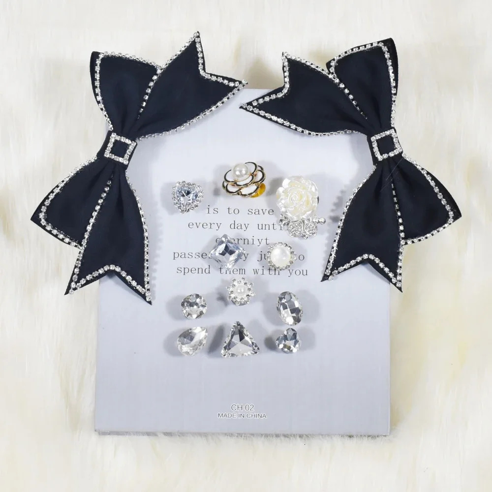 Shoe Charm DIY Camellia Pearl Diamond Bow Decorative Buckle for Hole Shoes Charm Set Accessories Childrens and Girls Gifts 241213