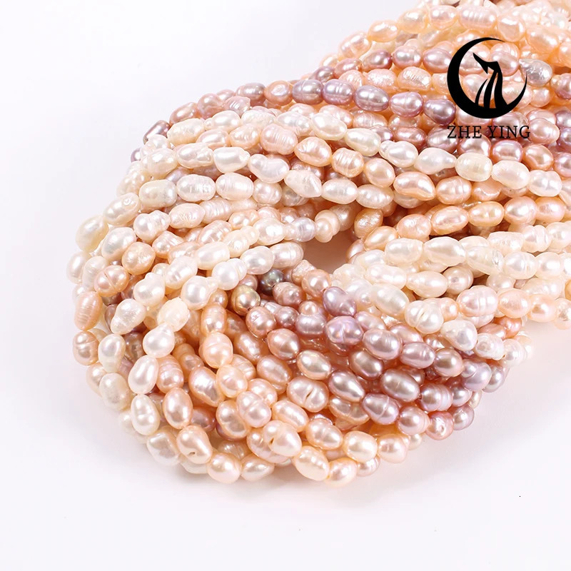 Zheng Ying Rice Freshwater Pearl Loose Irregular Natural Mother of Beads Used for Jewelry Making Bracelet DIY Accessories 241212