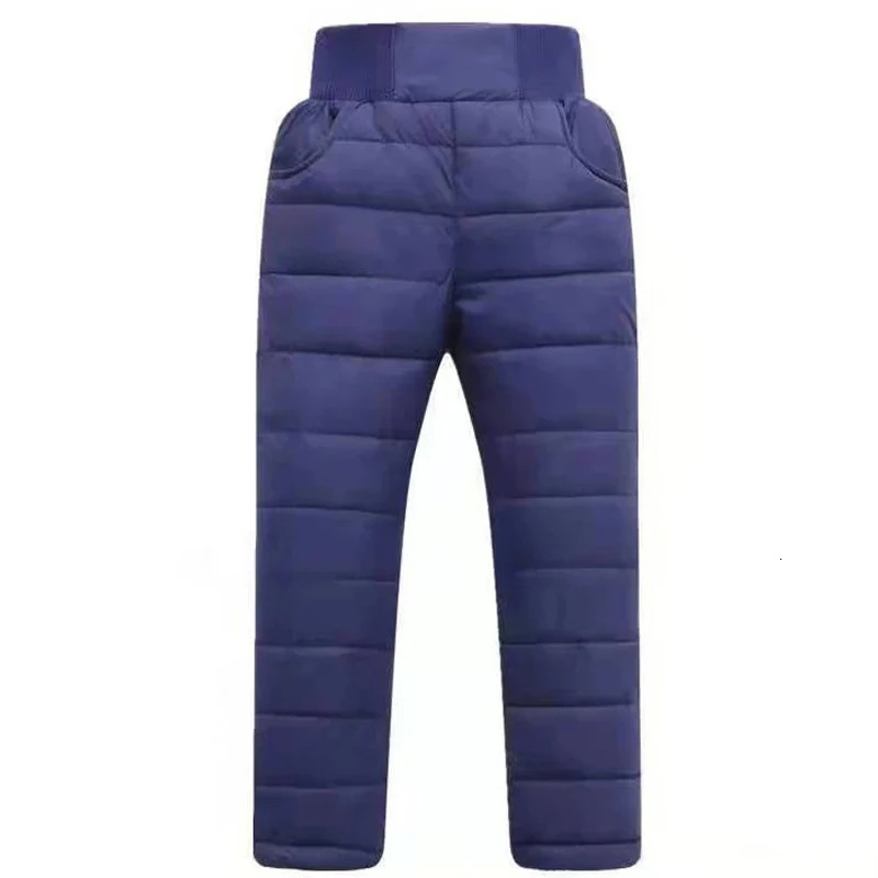 Warm Thicken Boys Girls Down Pants Winter Children High Quality Trousers Teens Boy Girl Down Trousers Kids Ski Down Padded Pants 241228