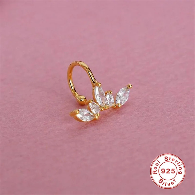 925 Sterling Silver Bling Zircon Clip On Earrings No Pierced Cartilage Earring for Women Earcuffs Clip Charming Jewelry Gift 1pc 241214