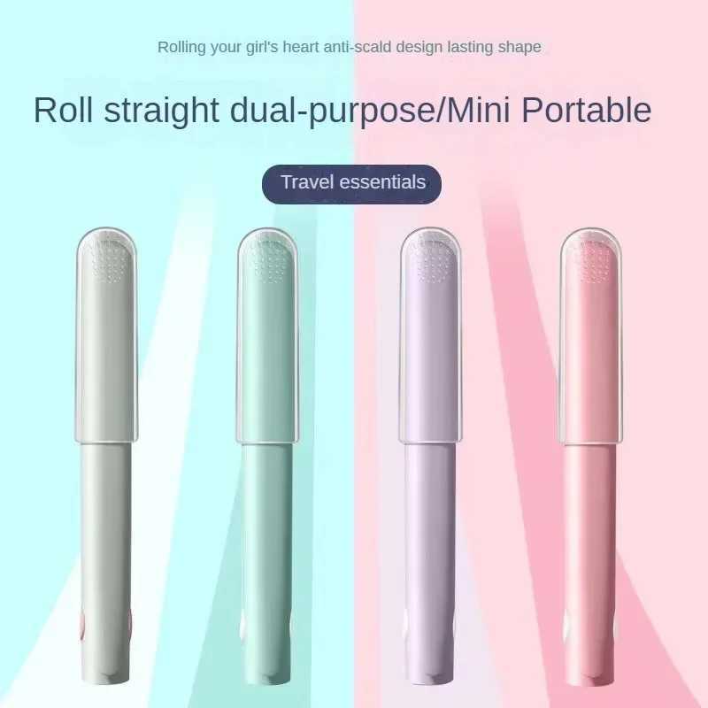 2-in-1 hair iron high-quality flat iron hot comb mini hair iron and curling iron tool W241214