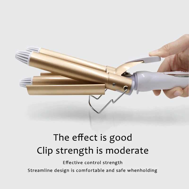 Portable electric hair curling iron Chicken rolls ceramic three barrel hair curling tool PTC heating curler W241214