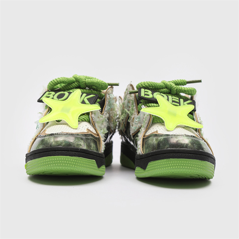 Men Women Casual Shoes:Fashion Design Sense Versatile Couple Shoes Thick Sole Leisure Style,Green/Light Green/Purple,Free shipping