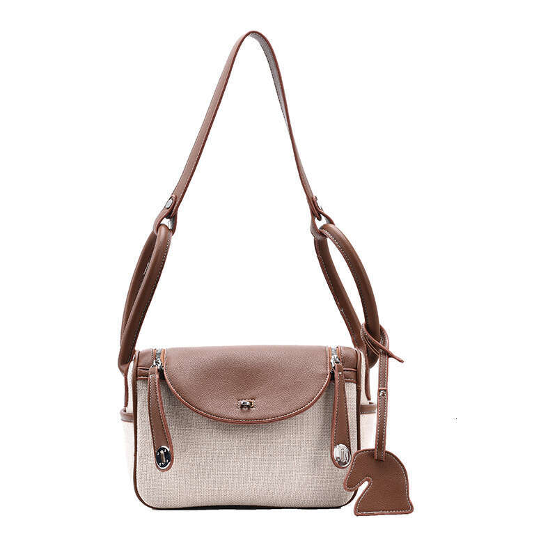 New Canvas Contrasting Color Hand-Held Pillow Bag With Niche Design, High-End Texture, Single Shoulder Crossbody Backpack