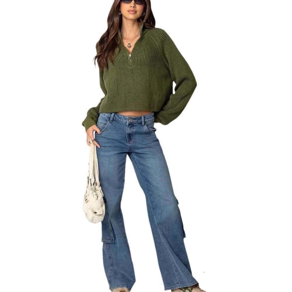 European American autumn and winter new knitwear casual loose pullover sweater outerwear women's clothing