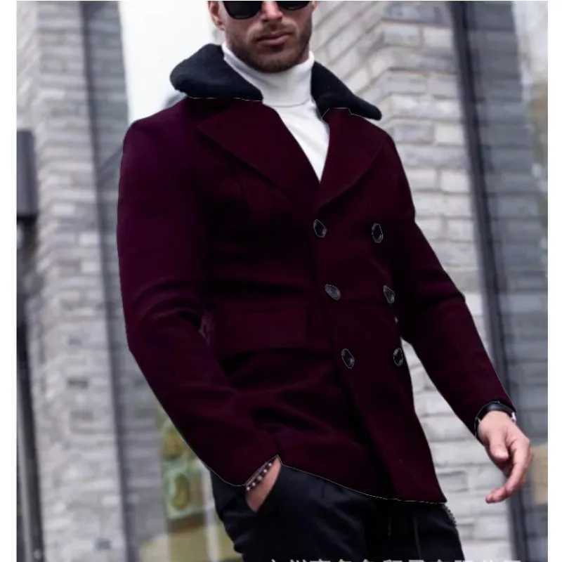 British Design Mens Jacket Autumn and Winter Personalized Fur Collar Coat Mens Blazer Simple Jacket Men Clothing W241213