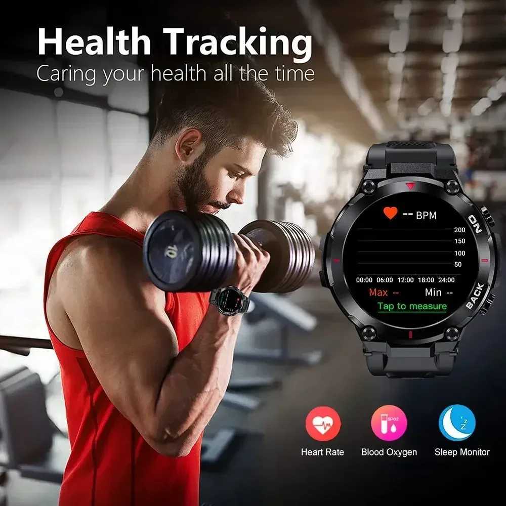 High Quality Military GPS Smart Watch Men HD Screen Heart Rate IP68 Waterproof Sports SmartWatch For Android IOS K37 Fitness Tracker O241213