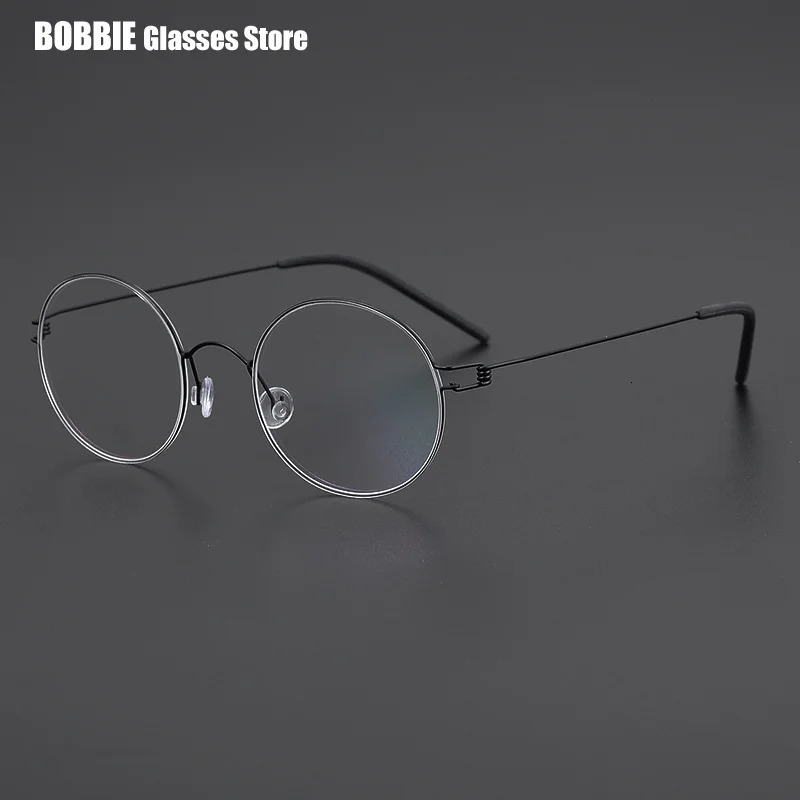 Denmark n Small Round Glasses Frame Screwless Ultra Light 4g Air Pure Eyeglasses Men Retro Rim Eyewear Korea Style 241213