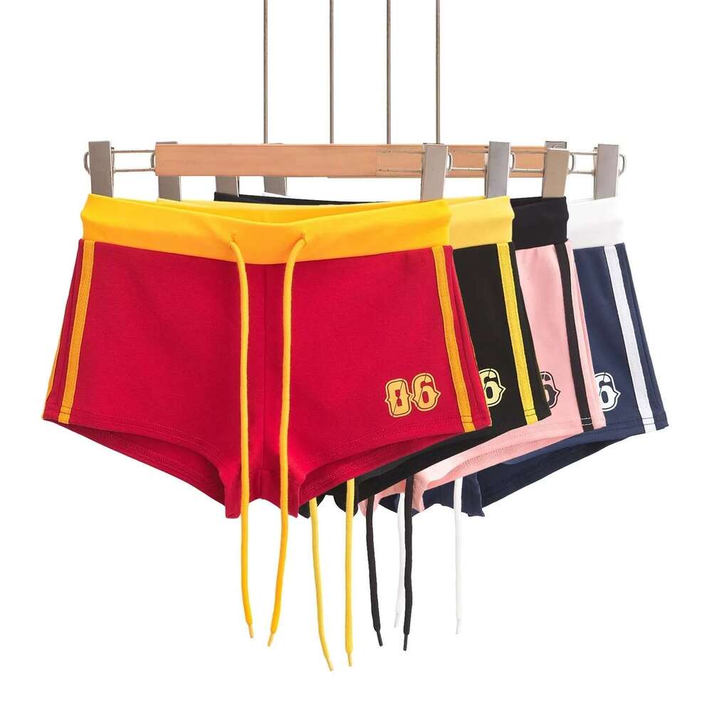 Retro elastic slim fit short V-neck color blocked long sleeved T-shirt+elastic waist strap wrapped hip shorts two-piece set for women's autumn 20
