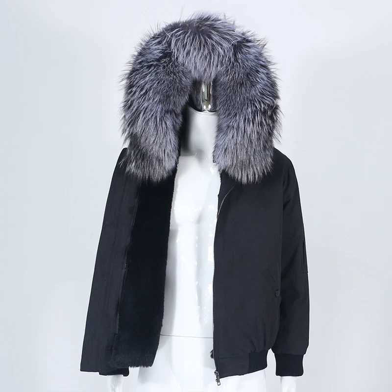 OFTBUY 2022 Mens Bomber Parka Waterproof Winter Jacket Natural Real Raccoon Fox Fur Coat Collar Hooded Thick Warm Streetwear New W241213