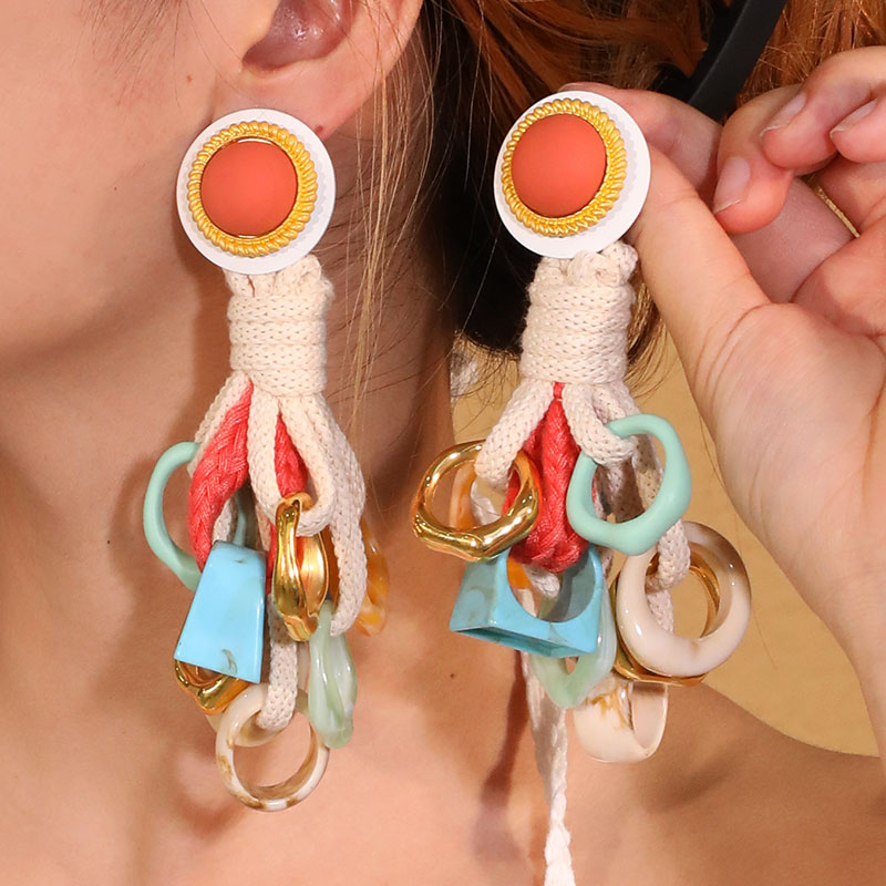 Statement Geometric accessoris&Ropes Dangle Earrings Exaggerated Earrings Handmade For Women Wedding Party Jewelry