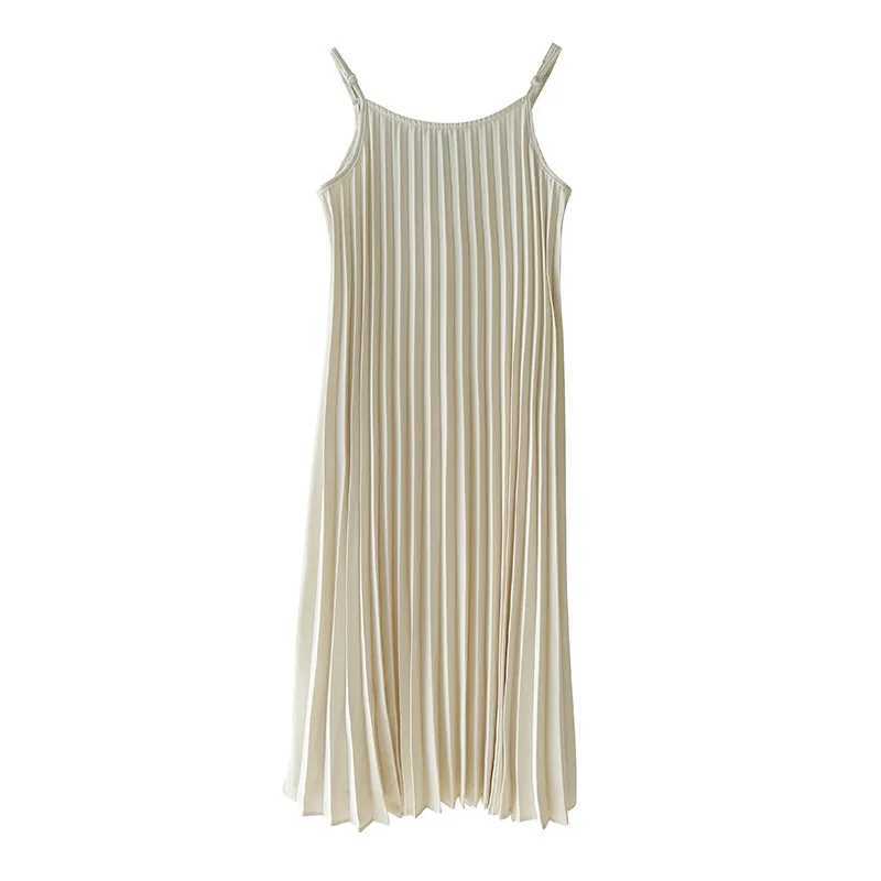 Summer New Pregnant Womens Dress Loose Slimming Pleated Chiffon Dress Korean Sle Large Size Elegant Long DressXJ241213