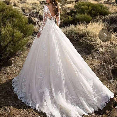 Spring New European And American Women's Sleeved One Shoulder Bridal Wedding Formal Dress, Long Skirt