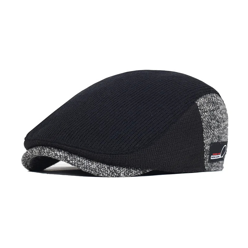 Men sboy Hats Thick Autumn Winter Vintage Herringbone Octagon Cap Casual knitted Berets Gatsby Flat Hat Color Matching Cap 241214