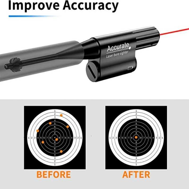 Universal Laser Boresighter Kit from .177 .22 to 12GA Caliber for Rif Pistol Collimator Boresighter with 18pcs AdaptersXJ241214